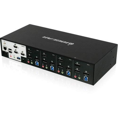 Clavier KVM DP 4 ports 4K TRIPLE VUE HVER PRO X RGB OPTIQUE MÉCANIQUE