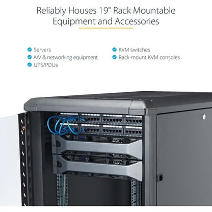 StarTech.com 4-Post 15U Server Rack Cabinet, 19" Data Rack Cabinet for