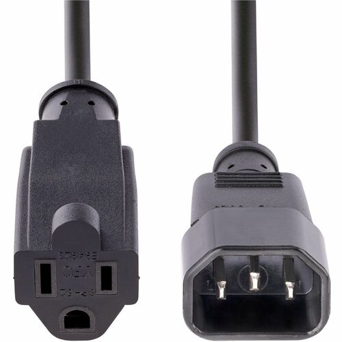 Rallonge d'alimentation StarTech.com de 0,3 m (1 pi), IEC C14 vers NEMA 5-15R, 10 A 125 V, 18 AWG, noir