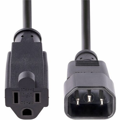 Rallonge d'alimentation StarTech.com de 0,3 m (1 pi), IEC C14 vers NEMA 5-15R, 10 A 125 V, 18 AWG, noir