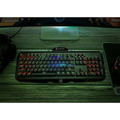 Teclado óptico para juegos RGB Kaliber Gaming - Conectividad por cable - Interfaz USB 3.0