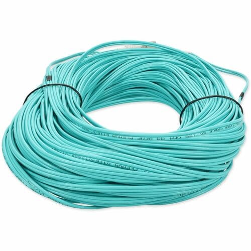 AddOn 73m LC (Male) to LC (Male) Straight Aqua OM4 Duplex Plenum Fiber Patch Cable