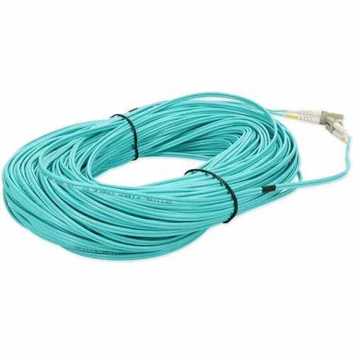 AddOn 73m LC (Male) to LC (Male) Straight Aqua OM4 Duplex Plenum Fiber Patch Cable