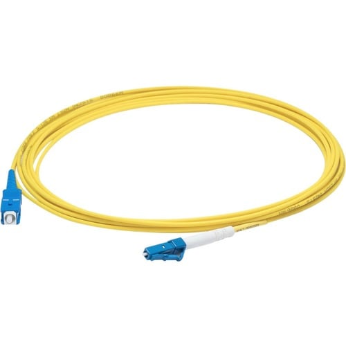 Câble de raccordement fibre optique AddOn 43 m LC (mâle) vers SC (mâle) droit jaune OS2 Simplex LSZH