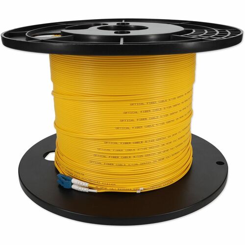 Câble de raccordement fibre optique duplex plénum OS2 droit jaune LC (mâle) vers SC (mâle) AddOn 99 m