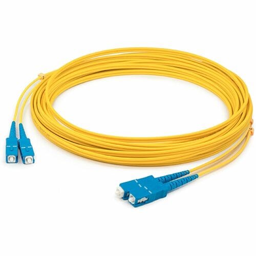 Câble de raccordement fibre optique LSZH duplex OS2 droit jaune SC (mâle) vers SC (mâle) AddOn 3 m