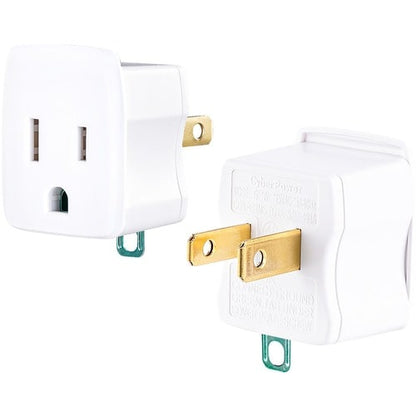 CyberPower GT1W2PK Multipack - (2) Adaptateurs 3 broches vers 2 broches, blanc, édition limitée