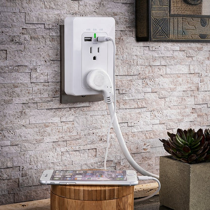 Cyber ​​Power CyberPower MP18HO007 Multipack - (2) Prises murales avec USB, blanc