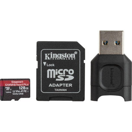 128GB MICROSDXC REACT PLUS SDCR2 W/ADAPTER + MLPM READER
