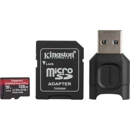 128GB MICROSDXC REACT PLUS SDCR2 W/ADAPTER + MLPM READER