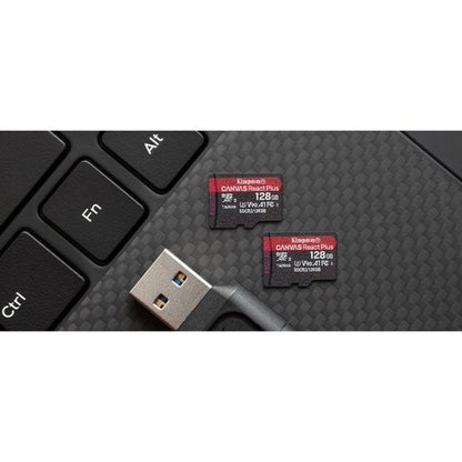 128GB MICROSDXC REACT PLUS SDCR2 W/ADAPTER + MLPM READER