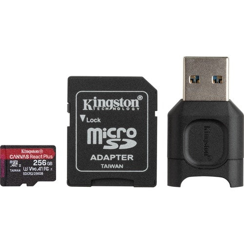 256GB MICROSDXC REACT PLUS SDCR2 W/ADAPTER + MLPM READER