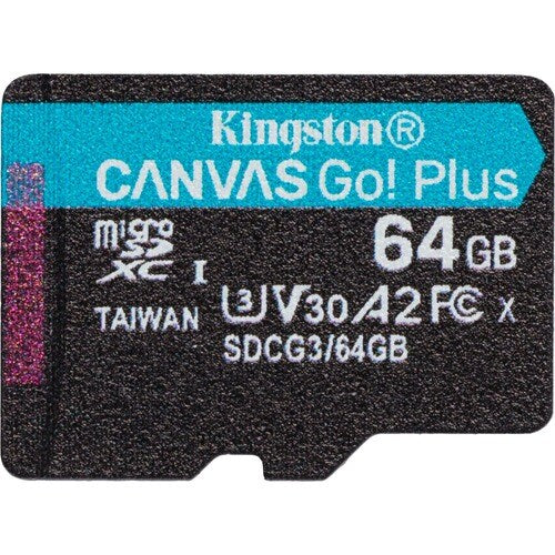 64GB MICROSDXC CANVAS GO PLUS 170R A2 U3 V30 SINGLE PACK W/O A