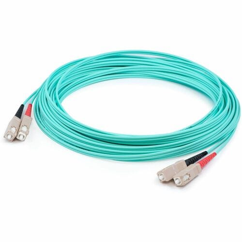 Câble de raccordement fibre optique LSZH duplex OM4 Aqua droit SC (mâle) vers SC (mâle) AddOn 69 m