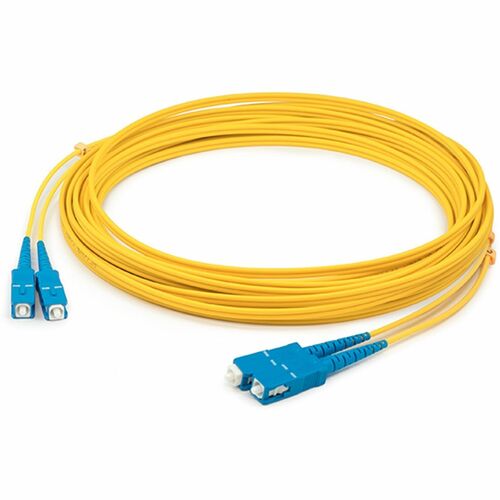 Câble de raccordement fibre optique LSZH duplex OS2 droit jaune SC (mâle) vers SC (mâle) AddOn 69 m