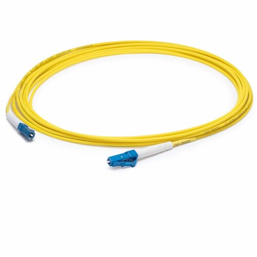 Câble de brassage fibre optique AddOn 75 m LC (mâle) vers LC (mâle) droit jaune OS2 Simplex LSZH