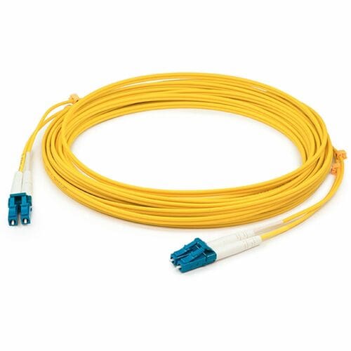 Câble de raccordement fibre optique LSZH duplex OS2 droit jaune LC (mâle) vers LC (mâle) AddOn 76 m
