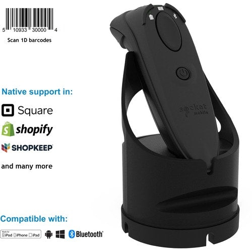 Lecteur de codes-barres linéaire Socket Mobile DuraScan® D700, noir et station de charge - Wi-Fi