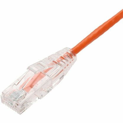 Câble Ethernet AddOn orange CAT 6 fin en PVC transparent anti-accrocs de 3 m