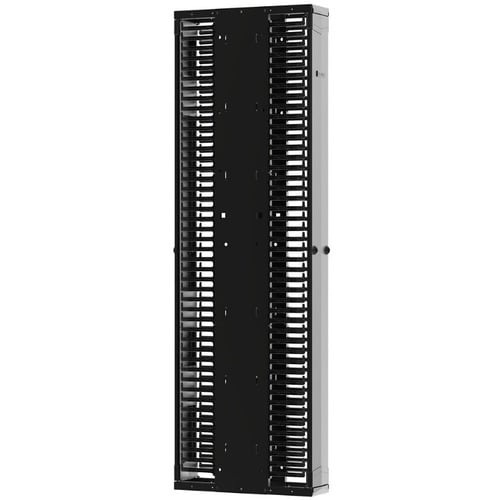Organizador de cables de doble cara Panduit - Organizador de cables vertical - Negro - Altura de rack 45U - Acero, Acrílico