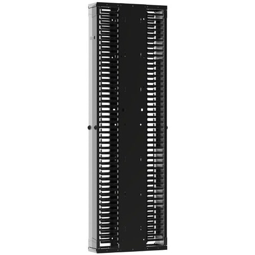 Organizador de cables de doble cara Panduit - Organizador de cables vertical - Negro - Altura de rack 45U - Acero, Acrílico