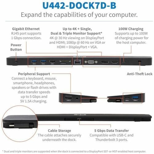 Station d'accueil Tripp Lite par Eaton U442-DOCK7D-B