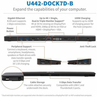 Station d'accueil Tripp Lite par Eaton U442-DOCK7D-B