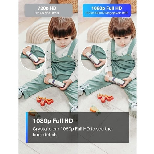 Cámara de red Tapo C100 de 2 megapíxeles para interiores Full HD - Color - Blanco - 30 pies (9,1