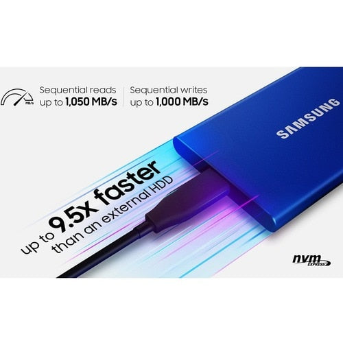 2TB USB 3.2 GEN. 2 T7 PORTABLE SSD BLUE