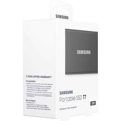 SSD PORTÁTIL T7 DE 2 TB USB 3.2 GEN. 2 GRIS