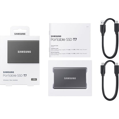 SSD PORTÁTIL T7 DE 2 TB USB 3.2 GEN. 2 GRIS