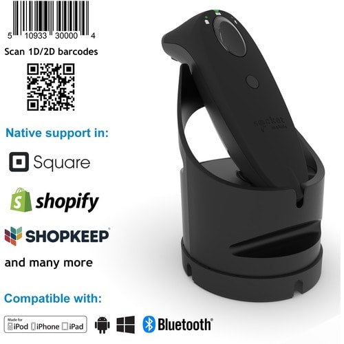 Socket Mobile SocketScan® S740, lecteur de codes-barres universel, noir et station d'accueil noire -
