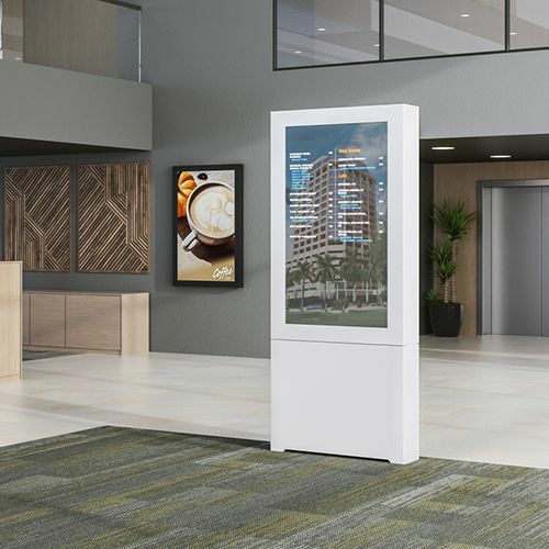 Chief Impact Floor Mounted Kiosk, Portrait 55" Whi