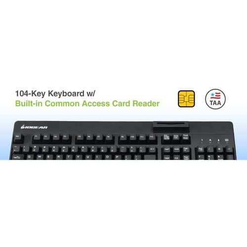Lector CAC/Teclado integrado IOGEAR - Conectividad por cable - Interfaz USB 2.0 tipo A