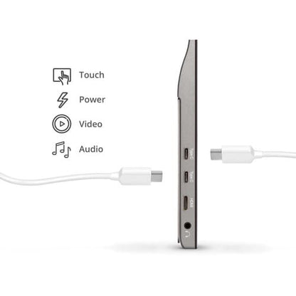 Écran tactile portable 15,6 pouces 1080p, alimentation bidirectionnelle, USB type C, sans fil, avec station d'accueil