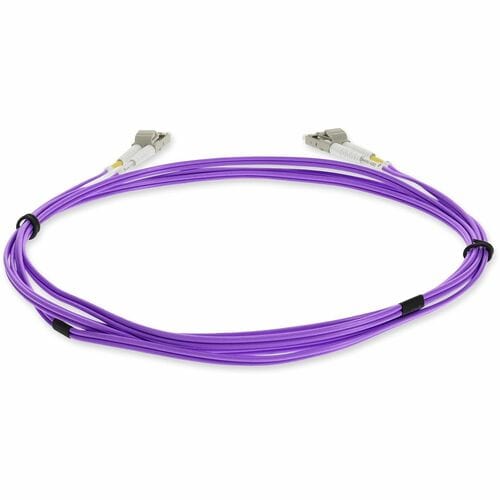 Câble fibre optique duplex OM4 violet OFNR LC (mâle) vers LC (mâle) AddOn 5 m (riser)