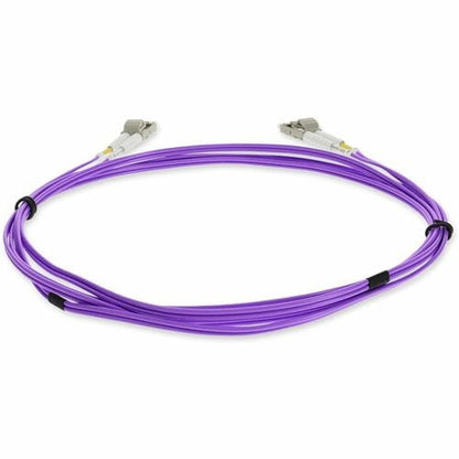 Câble fibre optique duplex OM4 violet OFNR LC (mâle) vers LC (mâle) AddOn 5 m (riser)