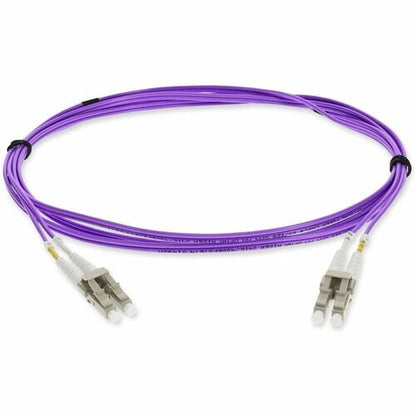 Câble fibre optique duplex OM4 violet OFNR LC (mâle) vers LC (mâle) AddOn 5 m (riser)