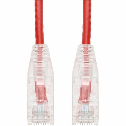 Câble Ethernet Cat. 6 fin en PVC rouge AddOn 1,8 m, transparent, anti-accroc