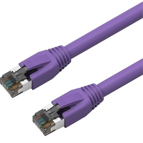 Câble de raccordement blindé Axiom Memory Axiom CAT8 2000 MHz S/FTP 25 pieds avec gaine anti-accroc (violet)