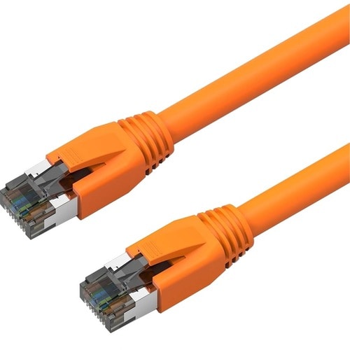 Câble de raccordement blindé Axiom Memory Axiom CAT8 2000 MHz S/FTP, 25 pieds, avec gaine anti-accroc (orange)