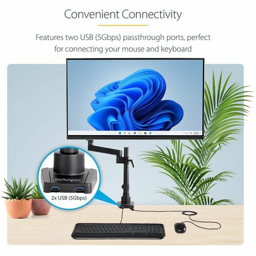 StarTech.com Desk Mount Monitor Arm with 2x USB 3.