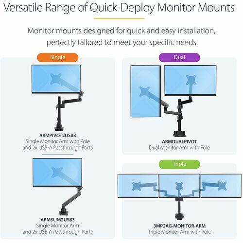 StarTech.com Desk Mount Monitor Arm with 2x USB 3.