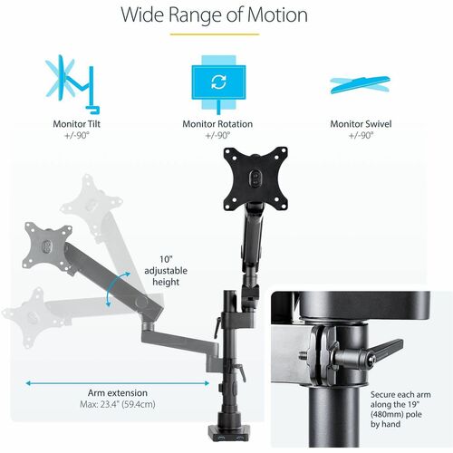 StarTech.com Desk Mount Monitor Arm with 2x USB 3.