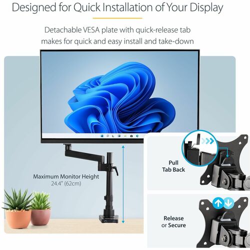 StarTech.com Desk Mount Monitor Arm with 2x USB 3.
