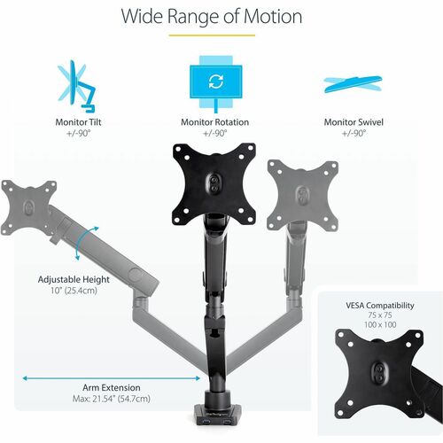 StarTech.com Desk Mount Monitor Arm with 2x USB 3.