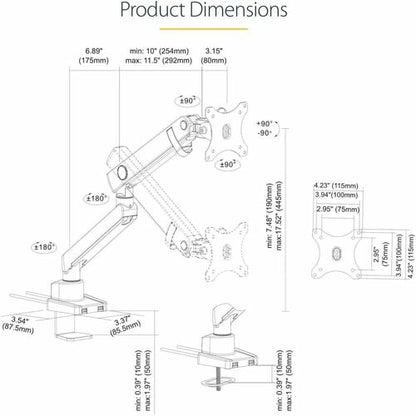 StarTech.com Desk Mount Monitor Arm with 2x USB 3.