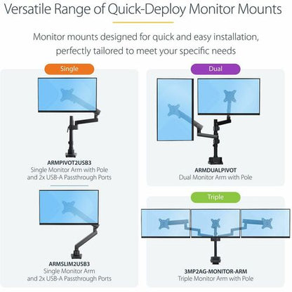 StarTech.com Desk Mount Monitor Arm with 2x USB 3.