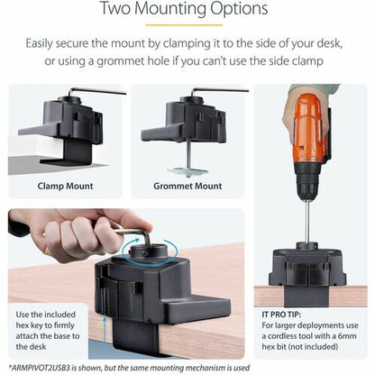 StarTech.com Desk Mount Monitor Arm with 2x USB 3.