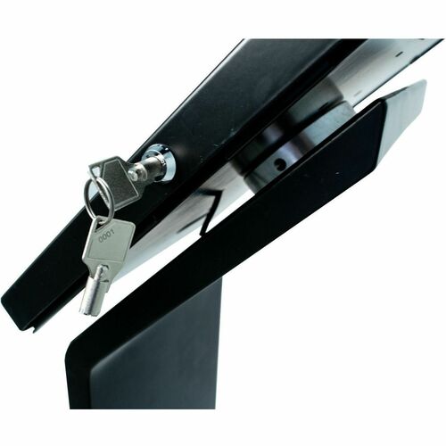 Quiosco de suelo pequeño con cerradura CTA Digital Premium (negro) - Pantalla de hasta 8" S